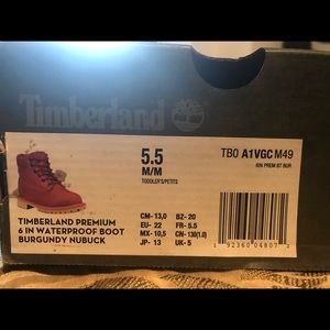 TODDLER-Timberland Burgundy-gently worn AUTHENTIC
